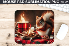 Watercolor Squirrel Mouse Pad Sublimation - Thanksgiving PNG Product Image 1