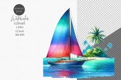 Sailboat clipart, Holiday clipart, Summer clipart Product Image 1