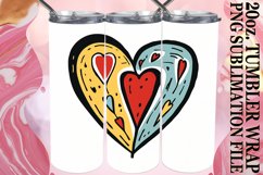 Valentines Day Tumbler Art - Realistic Heart Sublimation Product Image 1