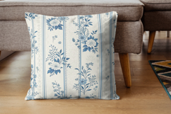 Tiny Blue Toile De Jouy Seamless Pattern, French Vintage Product Image 5