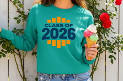 Senior 2026 Png, Striped Class of 2026 Shirt Design, Preppy Product Image 7