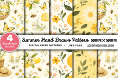 Summer Beach Hand Drawn Pattern JPG Product Image 1