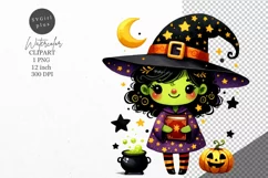 Halloween clipart, Witch clipart, Kids Halloween Product Image 1