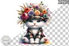Floral Crown Cat Sublimation Clipart Bundle Product Image 8