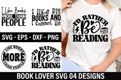 Book Lover SVG Design - I Like Books More Than People Product Image 1