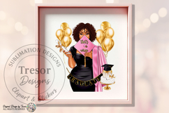 Curly Hair Graduation PNG That’s a Wrap Pink Stole Design Product Image 6