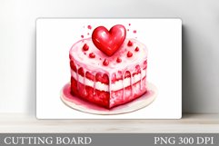 Valentines Cake Cutting Board. Valentines Cutting Board Product Image 1