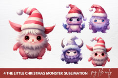 Little Christmas Monster Clipart Sublimation Product Image 1