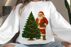 Oil painted Santa and Tree png design for T-shirts Product Image 4