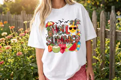 Hello Summer PNG sublimation |Beach & Summer PNG T-Shirt Product Image 7