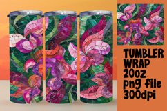 Glittery Flower Pattern Tumbler Wrap Design 20oz Product Image 1