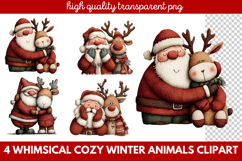 Whimsical Cozy Winter Animals Clipart | Cute Winter Wildlife Product Image 1