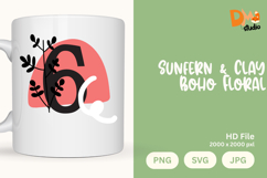 Sunfern &amp; Clay Boho Floral Monogram Product Image 1