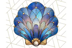 Stained Glass Sea Creatures PNG Clipart, Ocean Fantasy Product Image 3