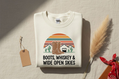 Boots Whiskey Wide Open Skies Svg, Western Cowgirl Svg Png Product Image 4