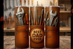 Dad Hobbies 3D Faux Leather Sublimation Tumbler Wrap PNG&amp;JPG Product Image 7