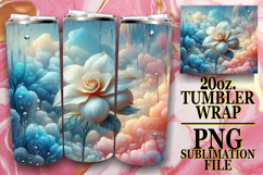 Joyful Hearts 20oz tumbler wrap, 3D Flower Product Image 1