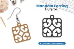 Mandala Earring Lasercut Product Image 1