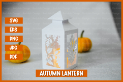 8 Autumn lantern SVG I Fall candle Paper cut SVG Product Image 11
