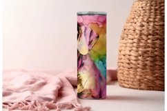 Alcohol Ink Rainbow Dog Tumbler Wrap | 20oz Skinny Design Product Image 6