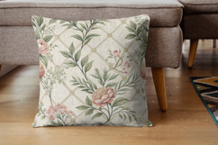 Eucalyptus Toile Digital Paper Pack, Vintage Floral Toile Product Image 7