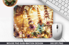 Flowers Mouse Pad Sublimation, Autumn Mouse Pad PNG Design Product Image 1