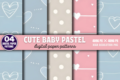 Cute Baby Pastel Digital Background Paper Bundle PNG Product Image 7