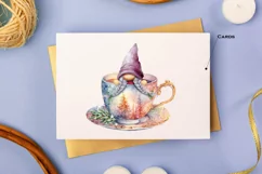 Watercolor Christmas gnome in tea mug, Gnome PNG Product Image 6