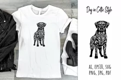 Detailed Silhouette of Dog in Celtic Style Product Image 1