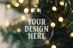 Christmas Acrylic Ornament Mockups | Round Clear Acrylic Orn Product Image 1