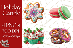 Christmas Candy Clipart PNG, Realistic Holiday Treats Product Image 1