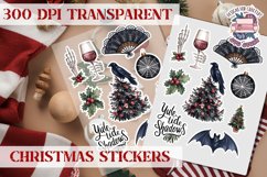 Christmas Sticker Sheet Gothic Dark Winter Holiday PNG Product Image 1