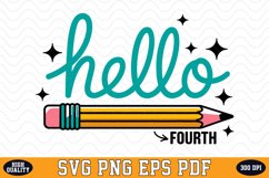 Hello Fourth Grade SVG | Quotes | SVG Cut files Product Image 1