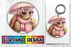 Blissful Keychain Round Design PNG, Turtle Product Image 1