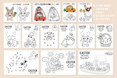Easter village coloring games. Spring colouring activities Product Image 7