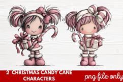 Christmas Candy Cane Characters Clipart Product Image 1