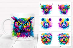 Rainbow Animals Mug Bundle. Colorful Animals Sublimation Product Image 3