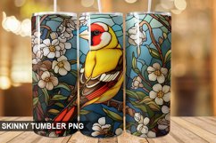 Stained Glass Embroidered Goldfinch PNG Tumbler Design Product Image 1