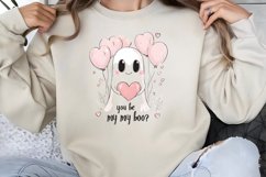 Retro Valentines Day Ghosts Clipart PNG Product Image 1