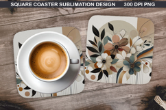 Flowers Coaster Sublimation, Spring Flowers Coaster PNG Product Image 1