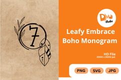 Leafy Embrace Boho Monogram Product Image 1
