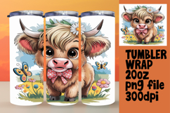 VIBRANT 20oz Tumbler Artwork for Gifts , Cute Cow Product Image 1