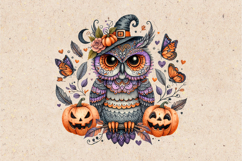 Watercolor Halloween Owls. PNG sublimation BUNDLE Product Image 8