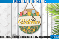 Summer Round Signs Laser Cut | Summer Vibe | Porch Sign |CNC Product Image 1