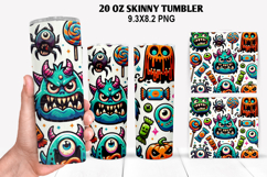 Halloween Skinny Tumbler 20oz Wrap Design, Halloween Tumbler Product Image 1