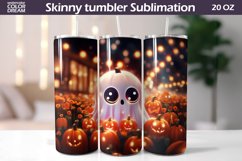 Ghost Tumbler Wrap | 3D Ghost Pumpkin Tumbler Product Image 1