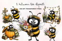 Autumn Bee Clipart PNG Product Image 1