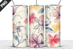 Flowers Tumbler Wrap | Sublimation Design | Tumbler PNG Product Image 1