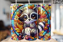 Cute Raccoon Fall Tumbler Wrap Design | High Quality 300 Dpi Product Image 1