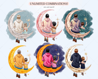 Moon with Dad Clipart Portrait Creator Product Image 4